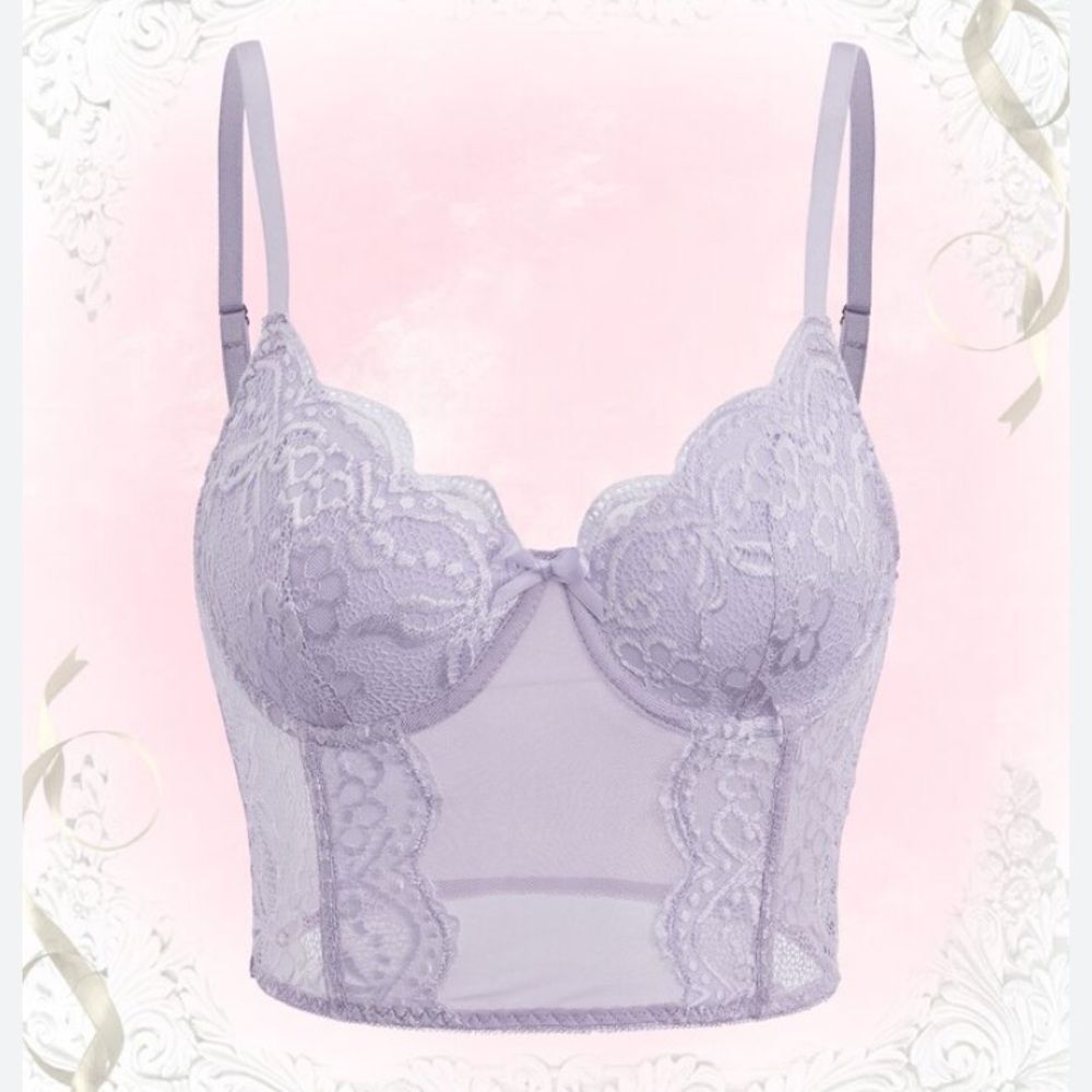 Lace Bralette in Lavender Size L